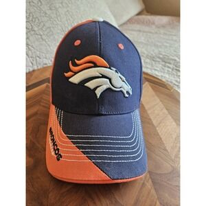 NFL Team Apparel Denver Broncos Blue Orange White Embroidered Adjustable Cap Hat